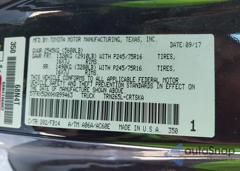 2017 Toyota Tacoma Access Cab/Sr/Sr5 z USA, uszkodzony, nr VIN 5TFRX5GNXHX099463